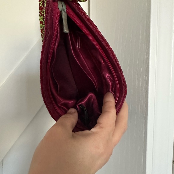 Elegant Multicolor Beaded Women's Bag burgundy, blue green yellow - Picture 7 of 9